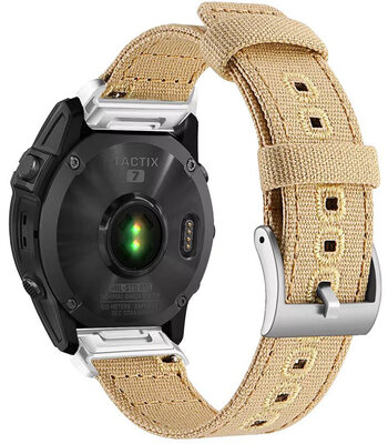Correa Ricardo Nylon 22mm (para Garmin Fenix 8/7/6 (47mm), Epix 2 etc.), beige, QuickFit
