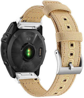 Ricardo 26mm Correa de nylon (para Garmin Fenix 8/7X/6X (51mm), Tactix etc.), beige, QuickFit