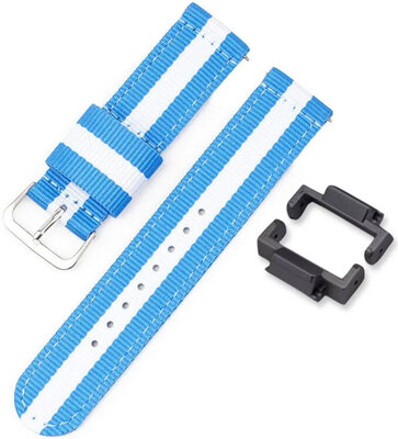 Correa textil Ricardo 16mm (para Casio G-Shock GA-2100/GA-2110, DW-5600, GW-6900), azul, NATO, + adaptador gris