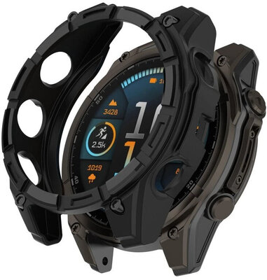 Funda protectora (para Garmin Fenix 8, 43mm), silicona, negra
