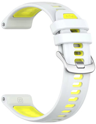 correa de silicona Ricardo Gressoney 22mm (para Garmin Forerunner 970), White/Yellow