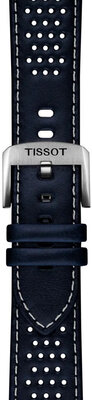 Correa de piel Tissot T852.051.015 22mm, azul, Quick Release