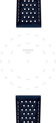 Correa de piel Tissot T852.051.015 22mm, azul, Quick Release