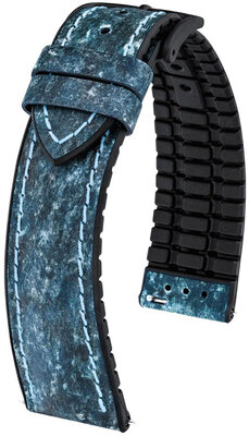 Correa de piel sintética Hirsch Stone 0925044180-5, azul, Quick Release