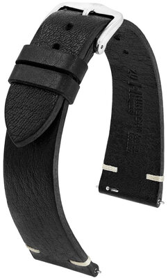 Correa de piel Hirsch Bagnore 05502150-2, negro, teletina, Quick Release
