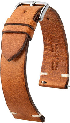 Correa de piel Hirsch Bagnore 05502170-2, marrón, teletina, Quick Release