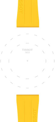Correa de silicona Tissot T852.050.994 20mm, amarillo, Quick Release