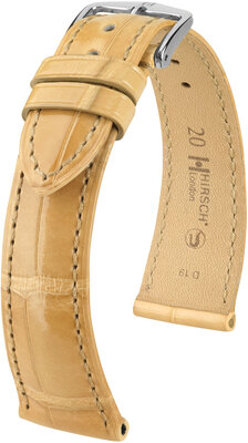 Correa de piel Hirsch London 04307190-2, beige, piel de aligátor, Quick Release
