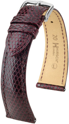 Correa de piel Hirsch London 04366160-2, rojo, piel de lagarto, Quick Release