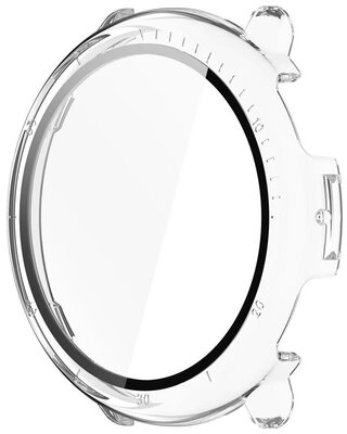 Funda protectora (pro Amazfit Active 2, round), plástico, transparente + cristal