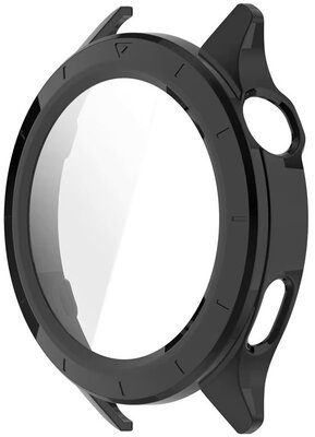 Funda protectora (pro Xiaomi Watch S4), plástico, negro + cristal