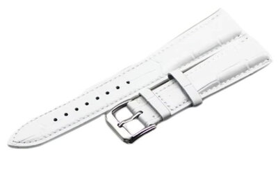 correa de cuero Ricardo Pescara, blanco, longitud XL