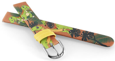 Correa de piel sintética JVDRJ7228.3 14mm, marrón, infantil