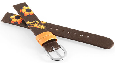 Correa de piel sintética JVD JVDRJ7229.2 14mm, marrón, infantil