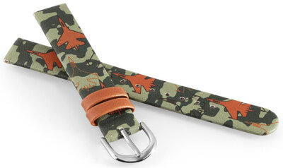 Correa de piel sintética JVD RJ7235.2 14mm, verde, infantil