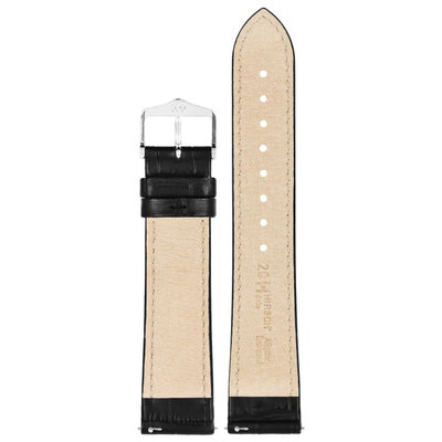 correa de cuero Hirsch Duke S 01028350-2, negra, ternera, longitud S, Quick Release