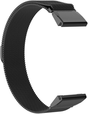 Pulsera de acero Ricardo 26mm (pro Garmin Fenix 8/7X/6X (51mm), Tactix aj.), milaneso, negro, QuickFit