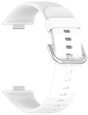 correa de silicona Ricardo Lavarone (para Huawei Watch Fit 3, 4, 4 Pro, 5, 5 Pro), White/Silver
