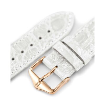 correa de cuero Hirsch Genuine Croco L 01808000-7, blanco, piel de cocodrilo, longitud L, Quick Release