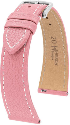 correa de cuero Hirsch Bologna L 01802022-2, rosa, piel de ternera, longitud L, Quick Release