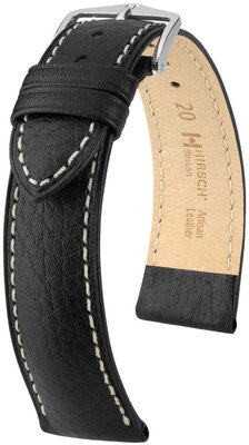 Correa de piel Hirsch Boston 01302150NQ-2, negro, teletina