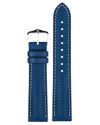 Correa de cuero Hirsch Boston 01302180-2, azul, piel de ternera, longitud M, Quick Release