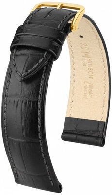 correa de cuero Hirsch Duke L 01028050NQ-1, negro, piel de becerro, longitud L