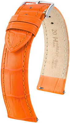 correa de cuero Hirsch Duke L 01028076-2, naranja, piel de ternera, longitud L, Quick Release