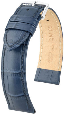 correa de cuero Hirsch Duke L 01028080NQ-2, azul, piel de ternera, longitud L