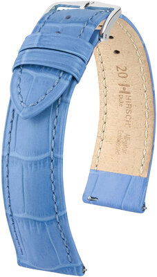 correa de cuero Hirsch Duke L 01028083-2, azul, piel de ternera, longitud L, Quick Release