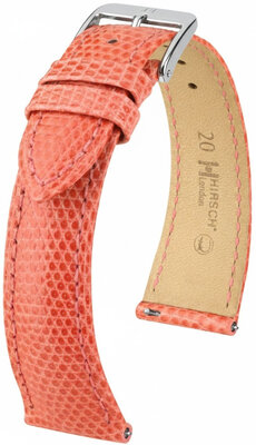 Correa de piel Hirsch London 04266122-2, naranja, piel de lagarto, Quick Release
