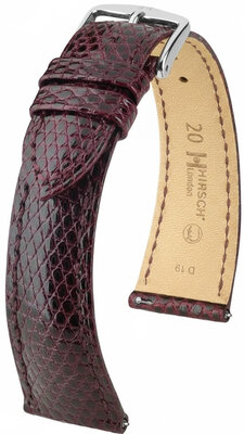 Correa de piel Hirsch London 04266160-2, rojo, piel de lagarto, Quick Release