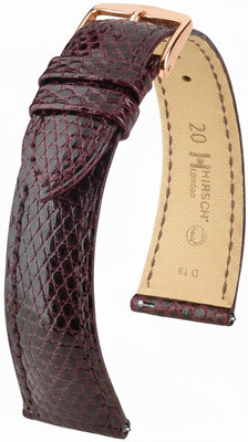 Correa de piel Hirsch London 04266160-7, rojo, piel de lagarto, Quick Release
