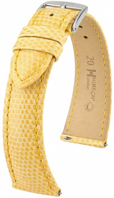 Correa de piel Hirsch London 04266173-2, amarillo, piel de lagarto, Quick Release