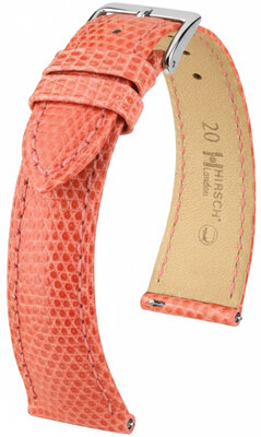 correa de cuero Hirsch London L 04266022-2, naranja, piel de lagarto, longitud L, Quick Release