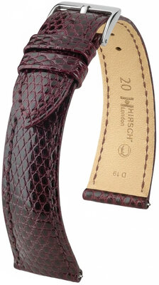 Correa de cuero Hirsch London L 04266060-2, rojo, piel de lagarto, longitud L, Quick Release