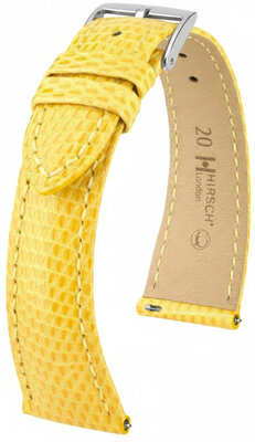 correa de cuero Hirsch London L 04266072-2, amarillo, piel de lagarto, longitud L, Quick Release
