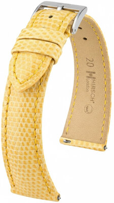 Correa de cuero Hirsch London L 04266073-2, amarillo, piel de lagarto, longitud L, Quick Release