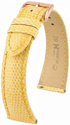 Correa de cuero Hirsch London L 04266073-7, amarillo, piel de lagarto, longitud L, Quick Release