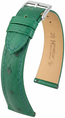 Correa de piel Hirsch Massai Ostrich 04262140-2, verde, piel de avestruz, Quick Release