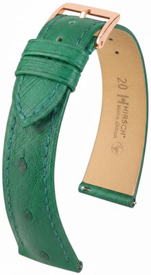 Correa de piel Hirsch Massai Ostrich 04262140-7, verde, piel de avestruz, Quick Release