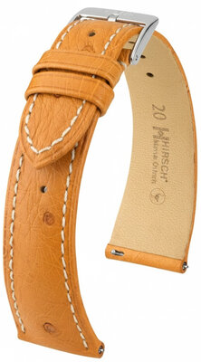 Correa de piel Hirsch Massai Ostrich 04262174-2, marrón, piel de avestruz, Quick Release
