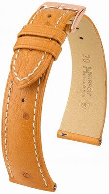 Correa de piel Hirsch Massai Ostrich 04262174-7, marrón, piel de avestruz, Quick Release