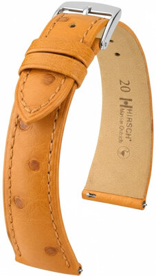 Correa de piel Hirsch Massai Ostrich 04262175-2, marrón, piel de avestruz, Quick Release