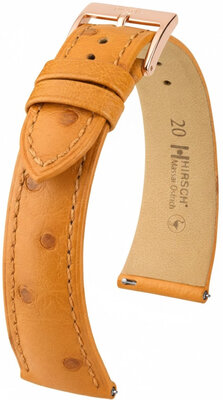 Correa de piel Hirsch Massai Ostrich 04262175-7, marrón, piel de avestruz, Quick Release