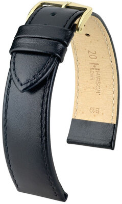 Correa de cuero Hirsch Osiris L 03475050NQ-1, negro, piel de ternera, longitud L