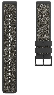 correa de silicona Polar 20mm con cristales, gris, talla S, Quick Release
