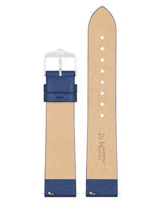 correa de cuero Hirsch Cashmere M 03902180-2, azul, piel de ternera, longitud M, Quick Release