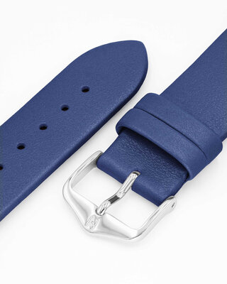 correa de cuero Hirsch Cashmere M 03902180-2, azul, piel de ternera, longitud M, Quick Release