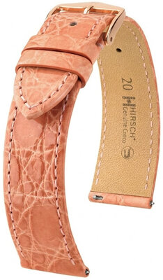 correa de cuero Hirsch Genuine Croco L 01808022-7, naranja, piel de cocodrilo, longitud L, Quick Release